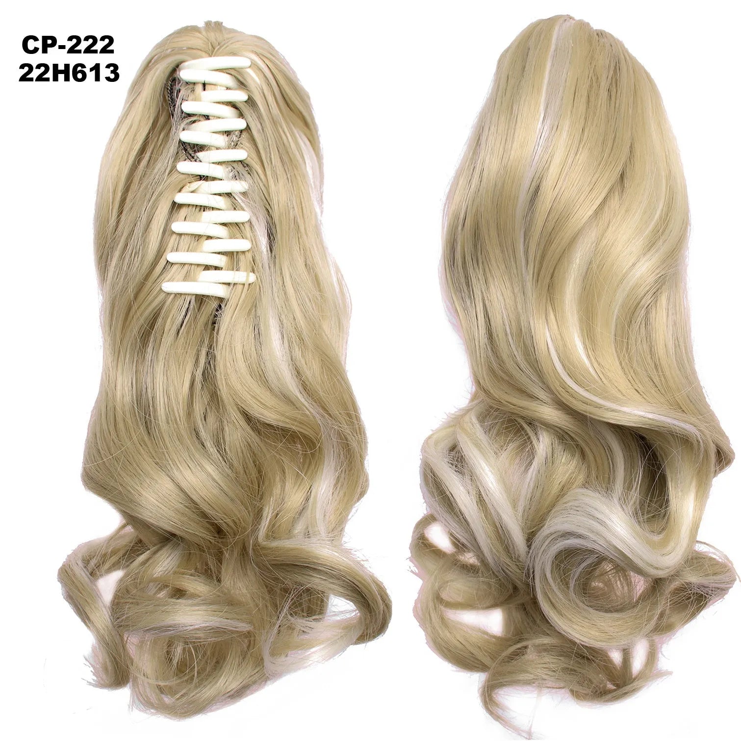 Long wave ponytail wrap around clip in hair extension 40cm chemical fiber natural wave grey hairpiece