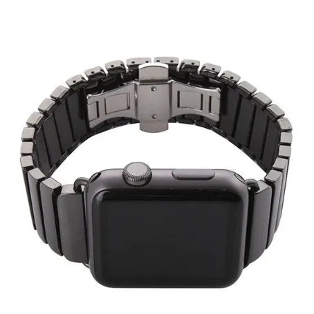 Black ceramic stainless steel Apple Watch band for 38mm and 42mm models