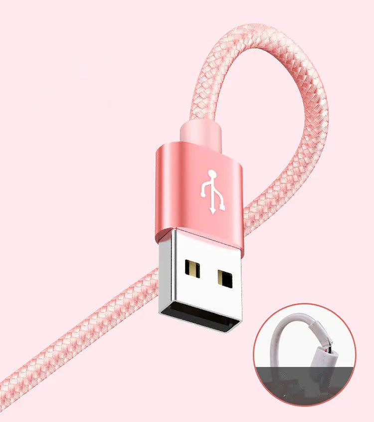 Three-in-one Micro USB mobile phone charging cable in multiple colours with 1.2m length