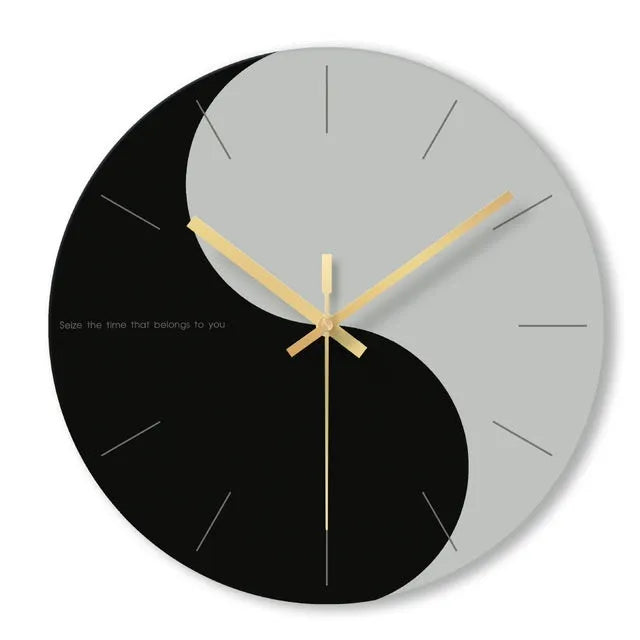 Transparent tempered glass wall clock with silent movement and minimalist design
