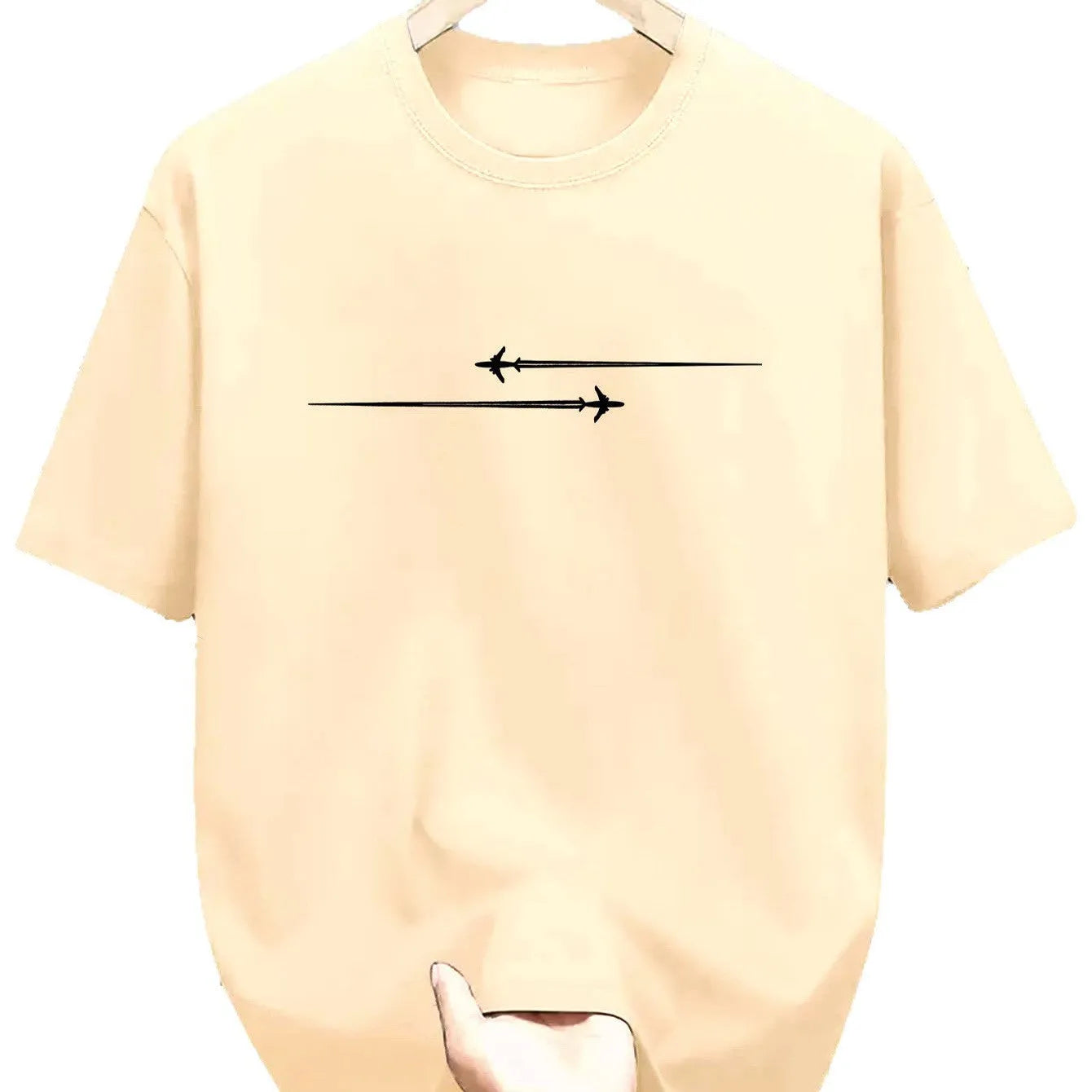 Printed cartoon pattern sports T-shirt in cotton blend fabric with round neck and loose fit