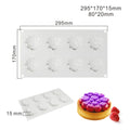 Round silicone cake mould with 8 raised bubble towers for tiered desserts.
