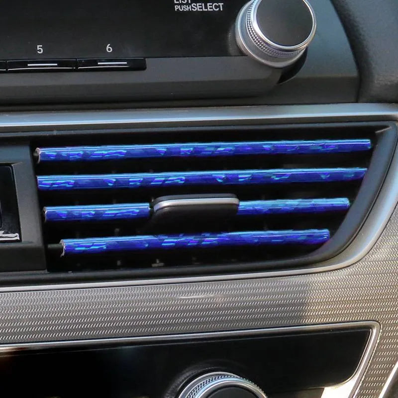 Automobile air outlet decorative strip set of 10 PVC pieces 20cm length car vent trim in multiple colours