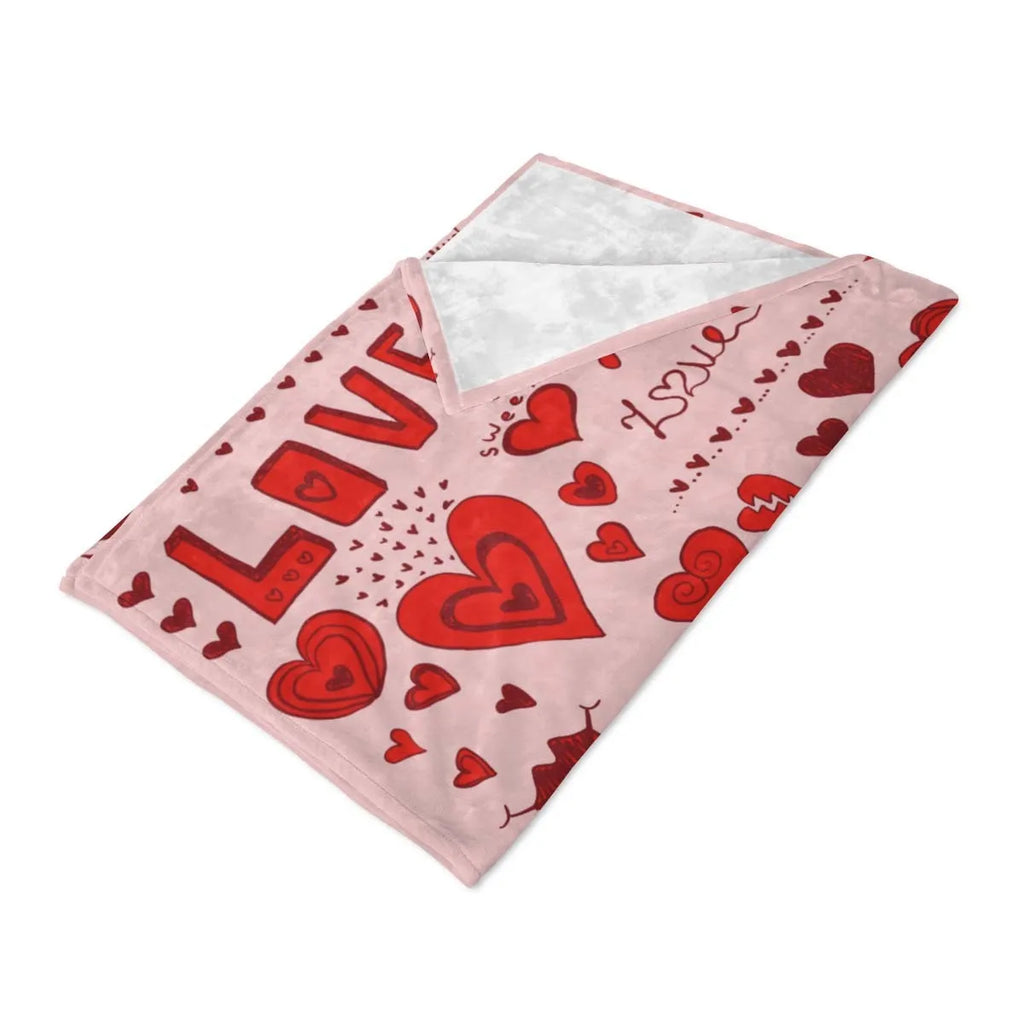 Heart printing polyester fibre blanket in modern simplicity style, available in multiple colours and sizes for warm lunch breaks