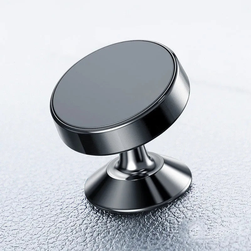 Magnetic car phone holder aluminium alloy CD texture black colour paste style on dashboard