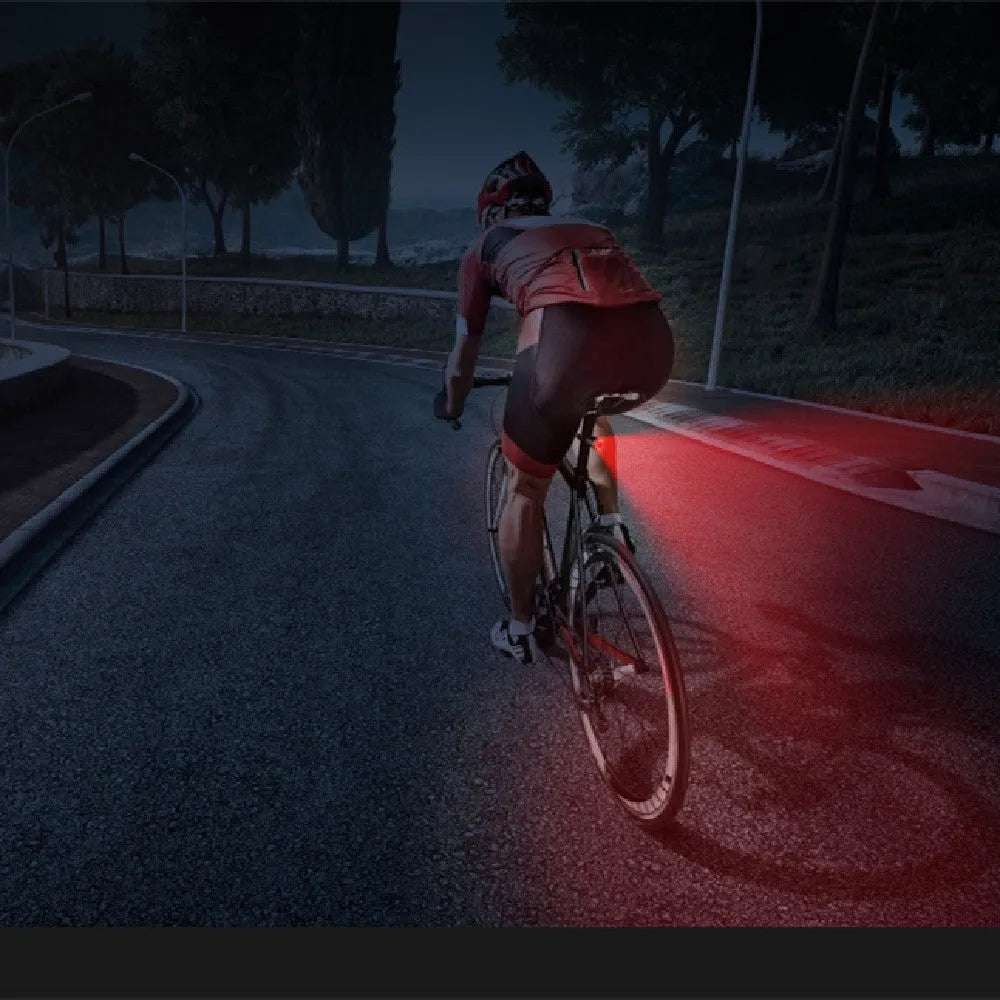 Smart brake sensing USB charging taillight for bicycle with COB LED, 6063 aluminium shell, black colour