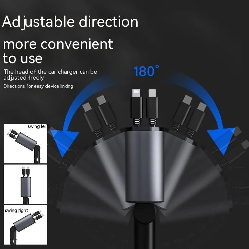 120W universal car charger with four USB ports for cigarette lighter socket
