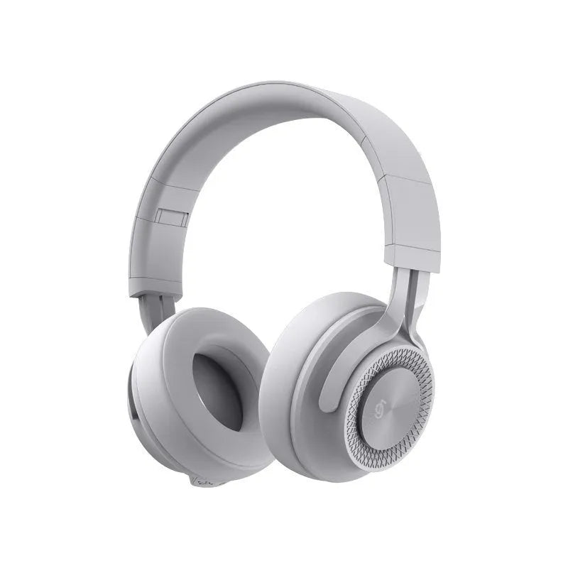 Red wireless Bluetooth sports headset with over-ear design on a grey background