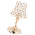 Iron candle holder with crystal bowl on a table, electroplated finish, 13x13x17 cm size suitable for flameless electronic candles