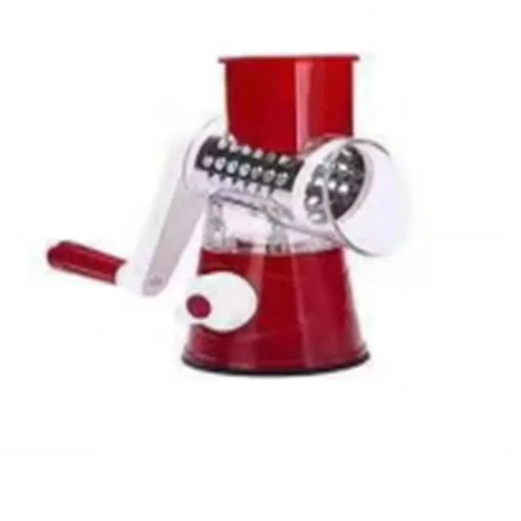 Multifunctional vegetable cutter in orange with adjustable slicing thickness and fold-down design, 32x12x6.3cm