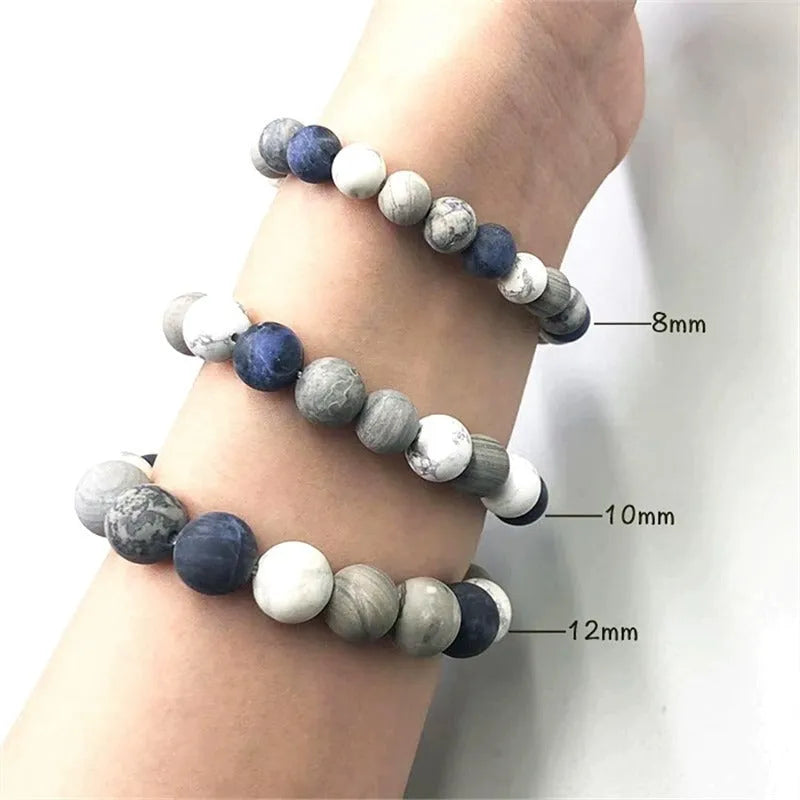 Handmade planet stone starry bracelet with U-shaped design for men