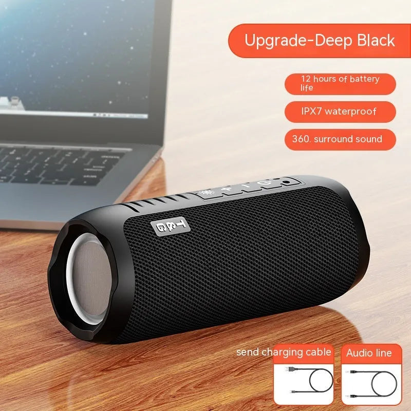 Bluetooth stereo mini wireless speaker with four speakers and call function in black