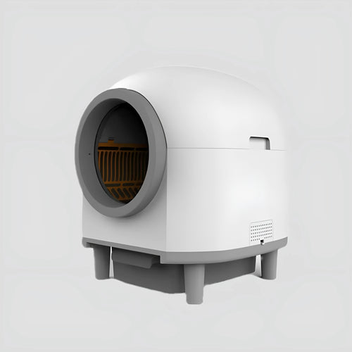 White automatic enclosed litter box for cats up to 10kg with ABS plastic construction