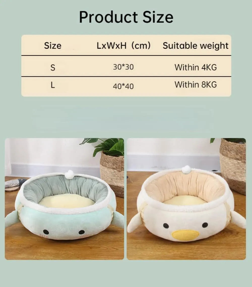 Green chick dinosaur shape cat bed with hanging straps that converts to pet hammock