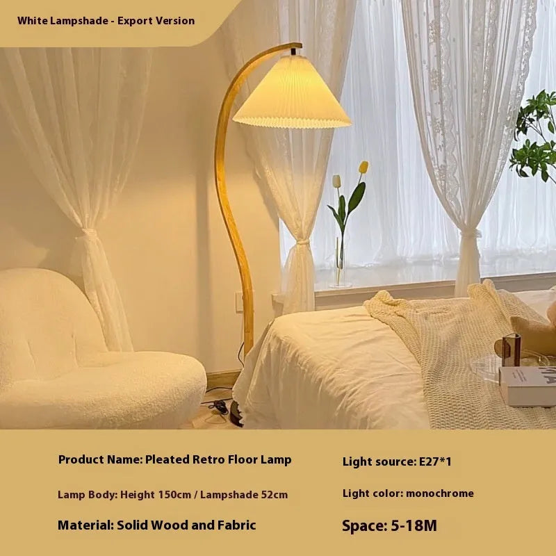 Retro vertical table lamp with a choice of log white or wine red shade, designed for bedside and sofa edge use