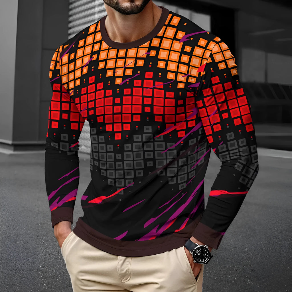 Men's long sleeve round neck milk silk pullover jumper on a hanger, multiple colour options available.