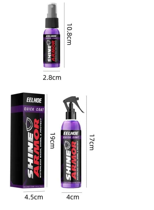 Purple automotive nano coating spray bottle for car paint maintenance in 30ml and 100ml sizes