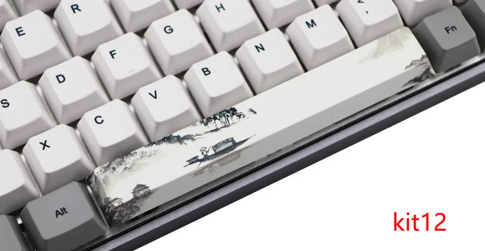 PBT five-sided sublimation keycap set with 6.25U space bar in selected colour kit