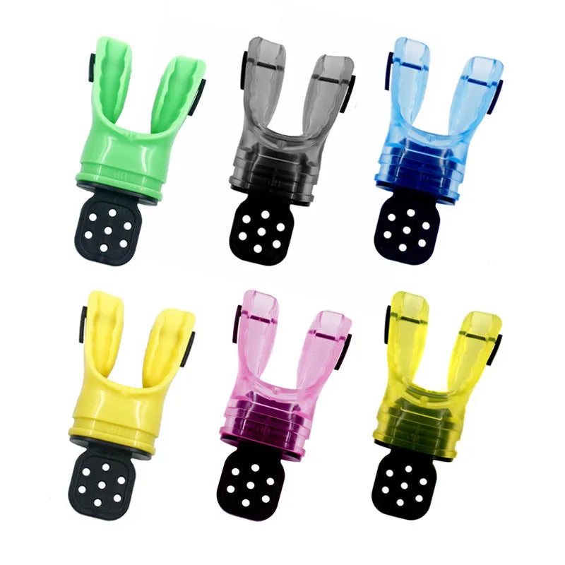 Plastic free diving mouthpiece made from edible silicone measuring 110mm length
