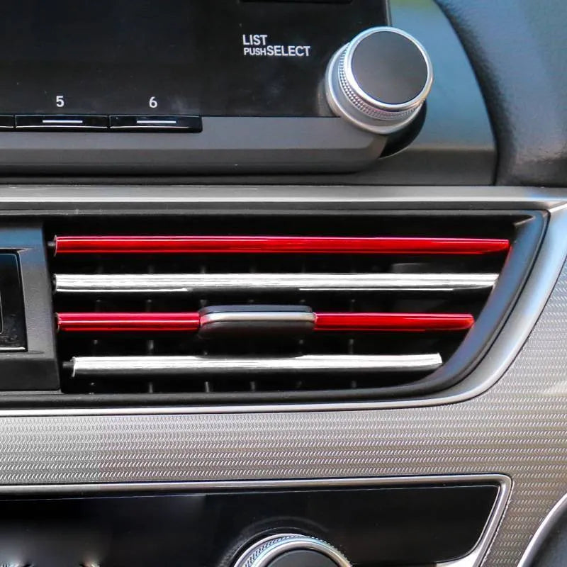 Automobile air outlet decorative strip set of 10 PVC pieces 20cm length car vent trim in multiple colours
