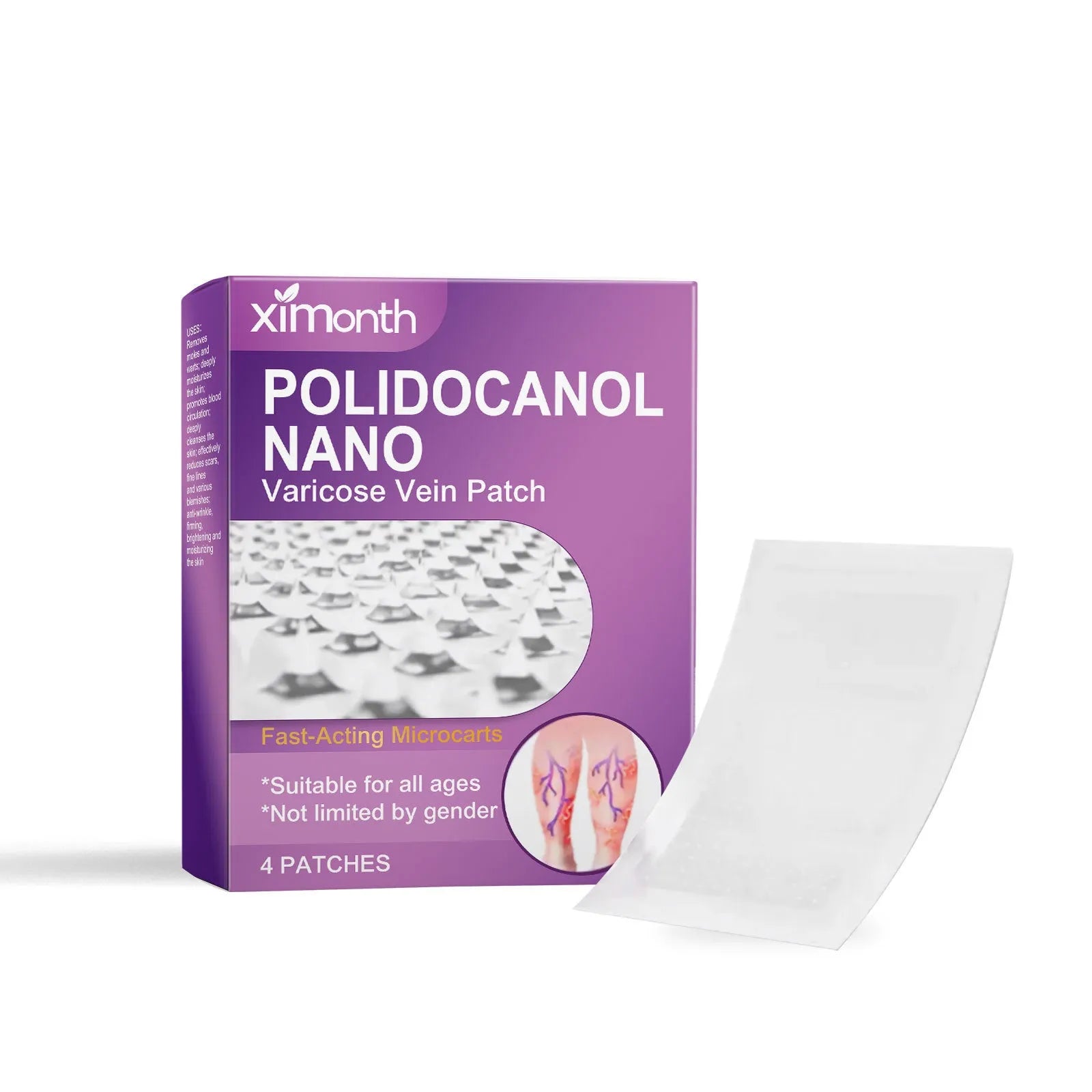 Four adhesive micro-needle leg nursing bandages containing moxa and ginger extracts