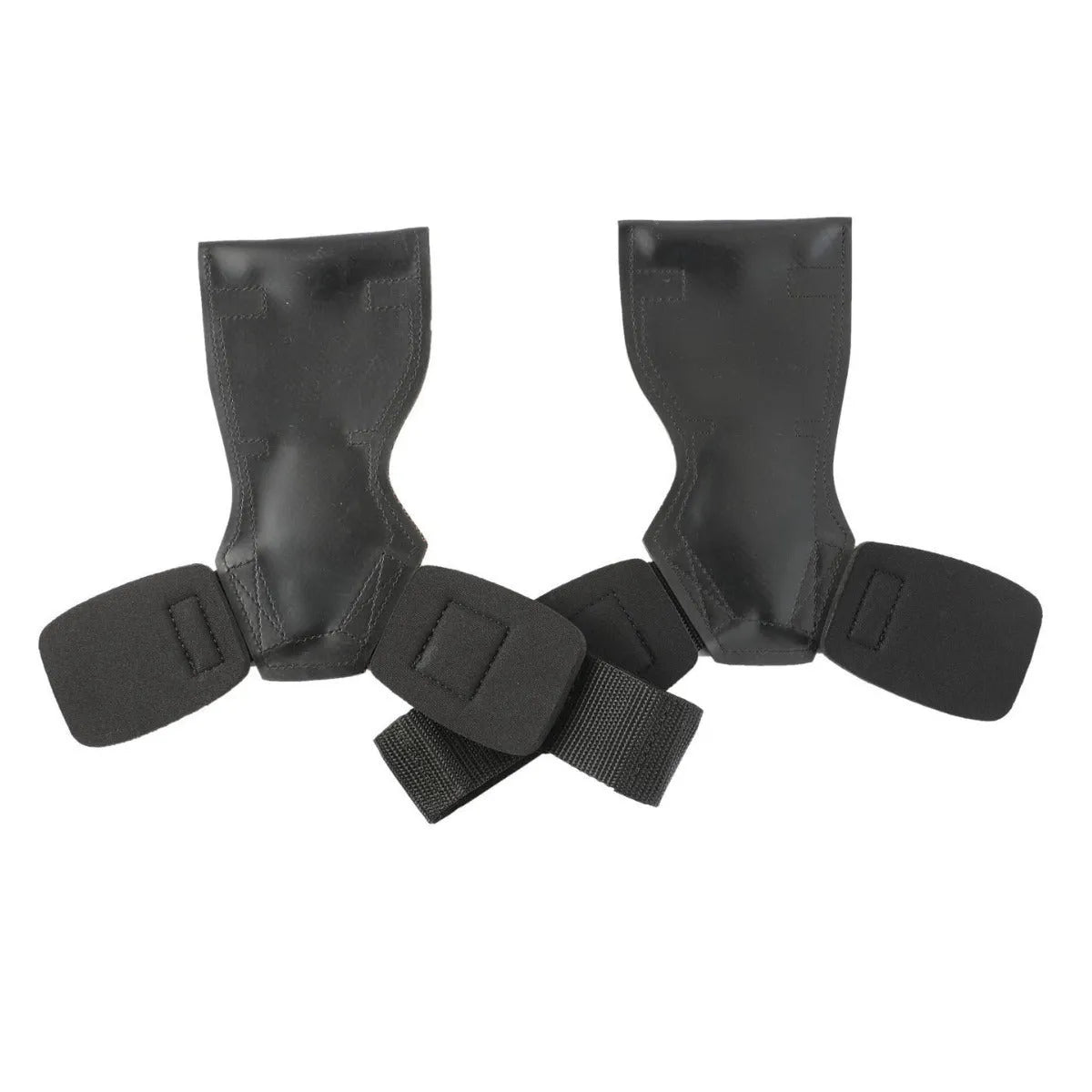 Black rubber weightlifting assist belt for palm protection during barbell training