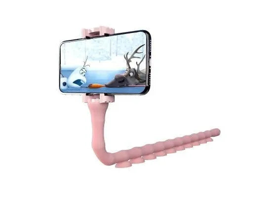Flexible 62cm phone holder with gooseneck arm and suction cup base in black colour