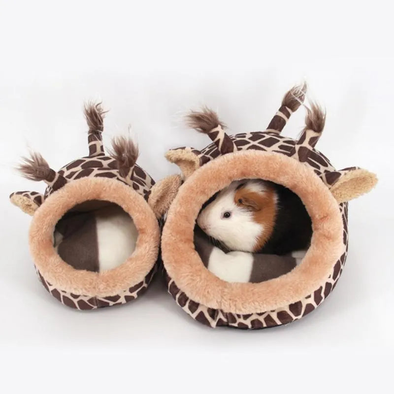 Warm removable washable 3D PP cotton hamster nest in Deer pattern, size L 24x20x18cm