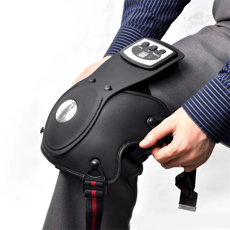 Portable knee massager with infrared heat warming, knee pads, shoulder pads and temperature control