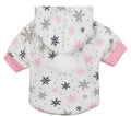 Fleece pet clothes in festive Christmas tree pattern for small dogs and cats, available in sizes XS to L