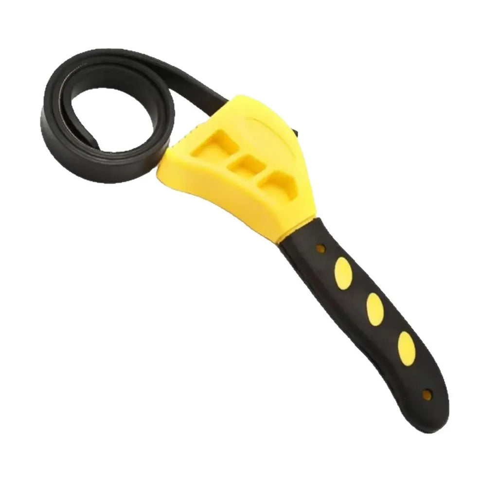 A 6-inch and 8-inch adjustable rubber strap wrench set on a white background.