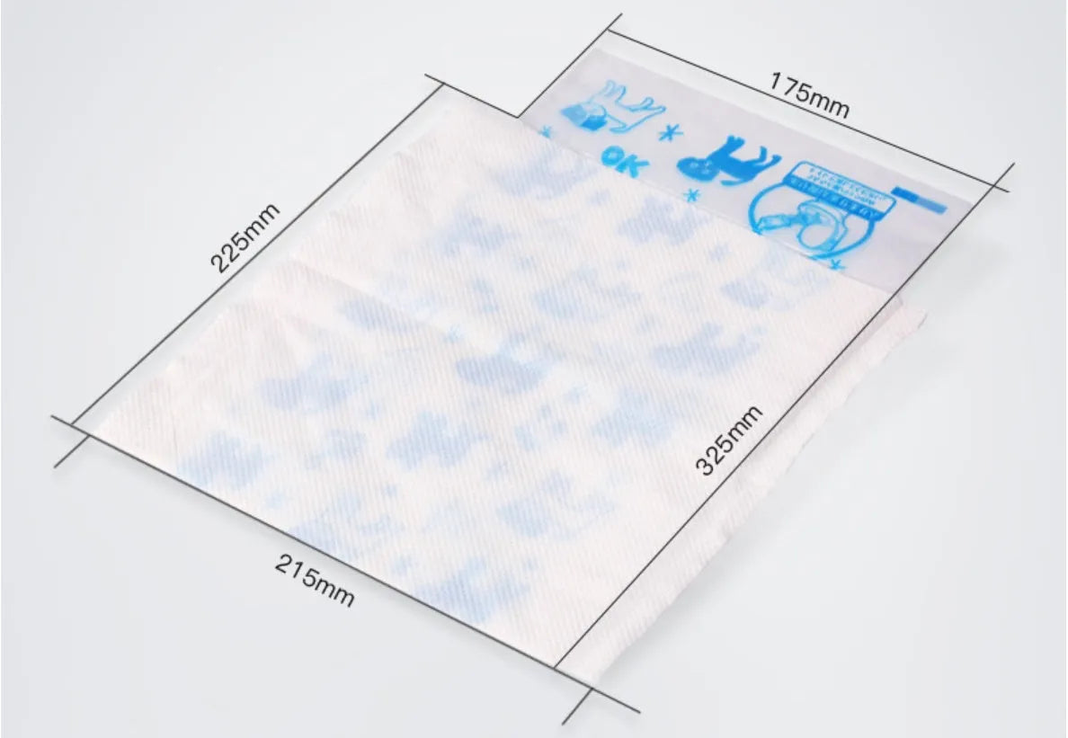 Pet poop bag set with 50 water soluble paper bags and 50 PE plastic bags for dog waste cleanup