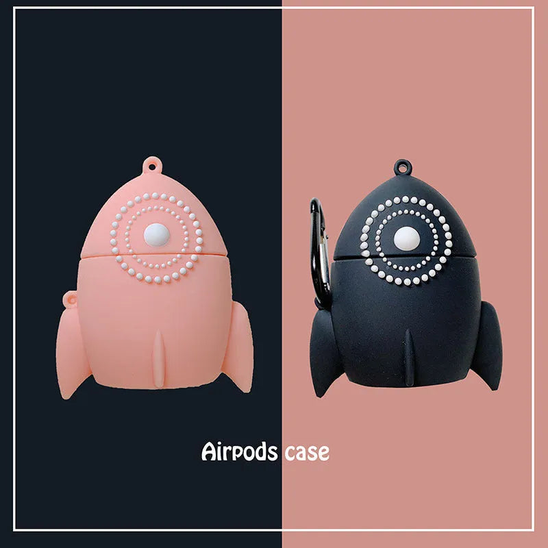 Pink silicone protective case cover for Apple AirPods 2 charging case showing port openings