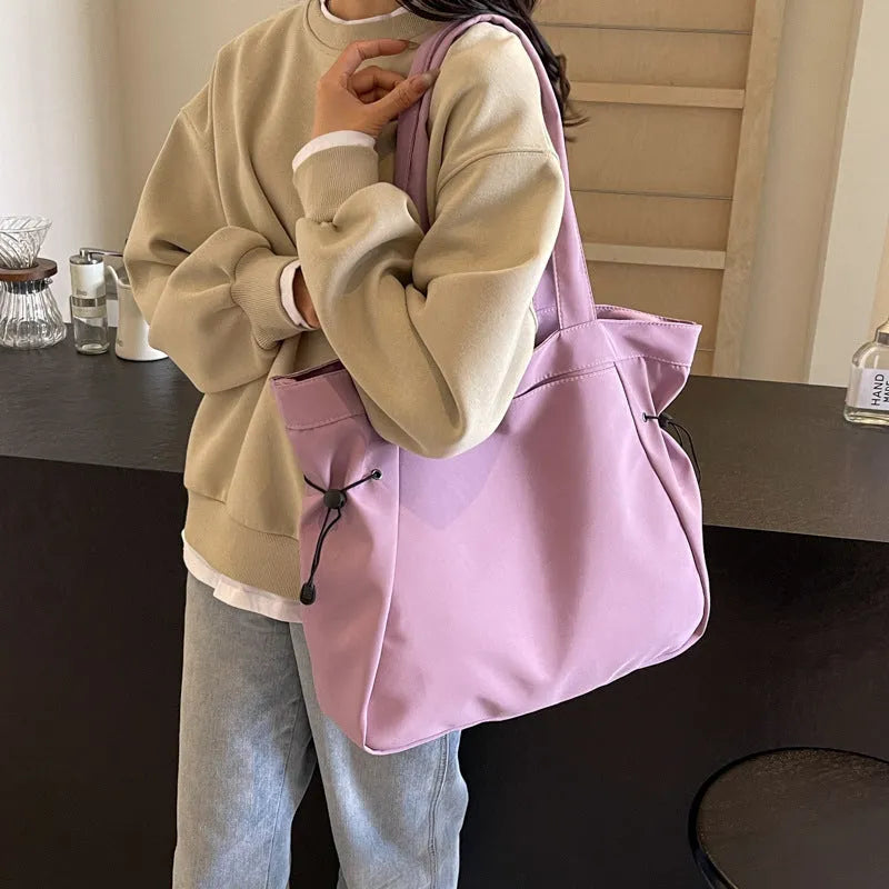 Soft Oxford cloth folding tote bag in a street-trend style, shown in one of its five colour options.