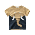 Boy's green lion print cotton T-shirt on hanger, sizes 90cm to 140cm