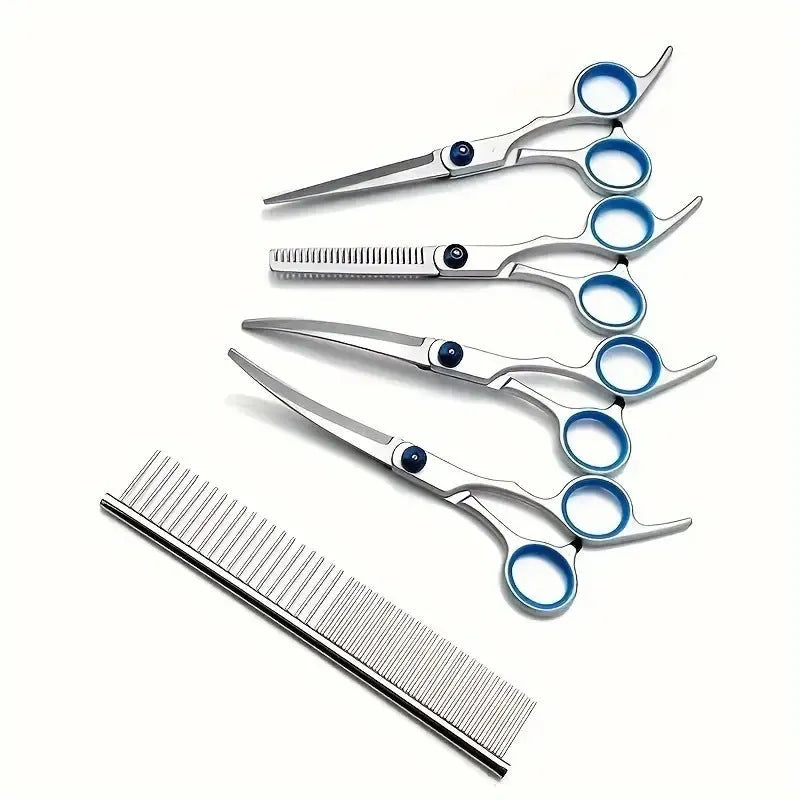 Portable home pet scissors beauty tools set metal split grooming scissors for dogs