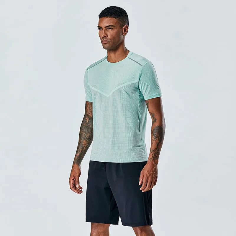 Quick-drying polyester T-shirt for men and women in Army Green colour, front view