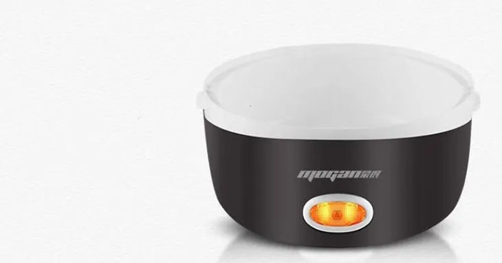 White rice cooker with 2-litre capacity and digital controls on kitchen counter