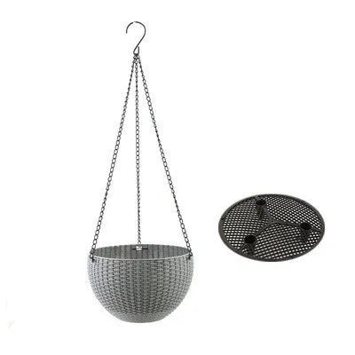 Hanging basket planter with inner tank measuring 210mm diameter with 450mm chain in choice of seven colours