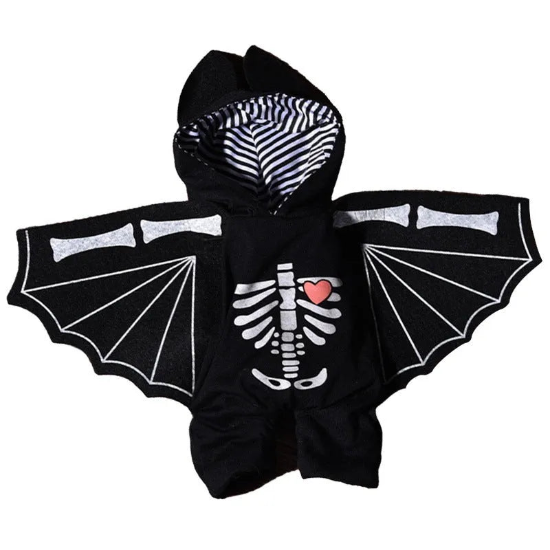 Halloween dog costume selection showing bat, clown, devil, and pumpkin designs for dogs.