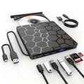 Black USB external CD drive writer with compact portable design