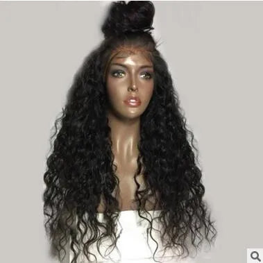 Long curly front lace chemical fibre wig for women in 20 inch length domestic silk fibre