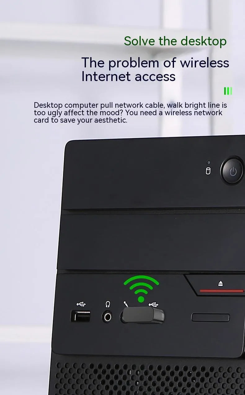 Black USB Bluetooth and network adapter with nickel-plated wolf tooth interface for Windows PC connectivity