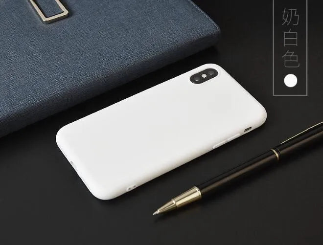 Frosted matte iPhone case in multiple colours showing slim 1.5mm thick soft shell design
