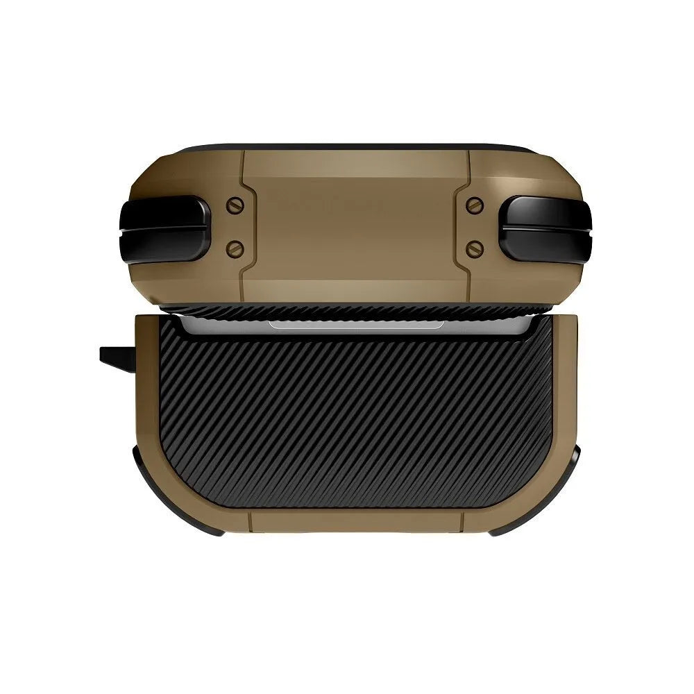 Black TPU and PC protective shell for Apple AirPods and AirPods Pro charging case and earbuds