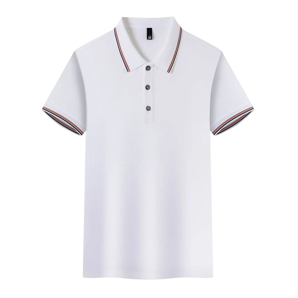 Ice-feeling solona colour matching work polo shirt in copper ammonia fibre ice silk fabric