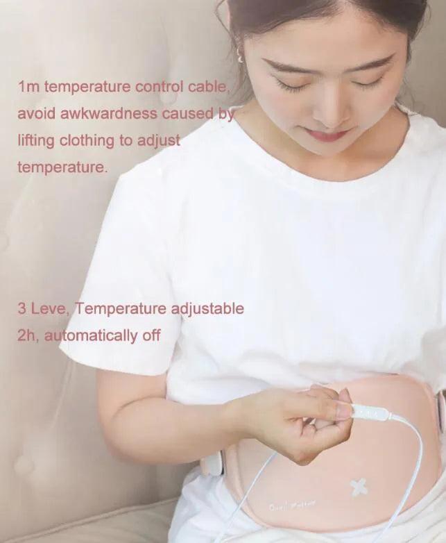 Rechargeable menstrual pain relief belt with three heat settings and three massage speeds, 300 x 150 x 10mm, basic model