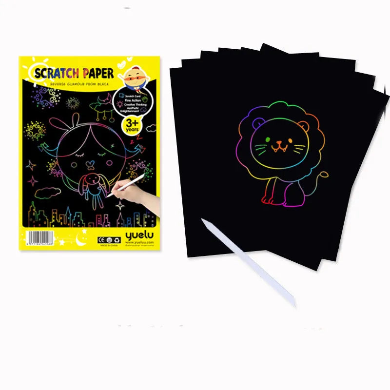 Children's handmade drawing paper in solid colour for scraping with A4 and 16K size options