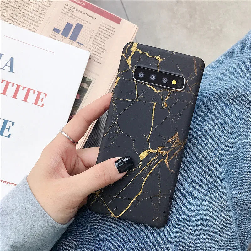 Marble pattern hard phone case for Samsung Galaxy smartphones showing abstract swirl design