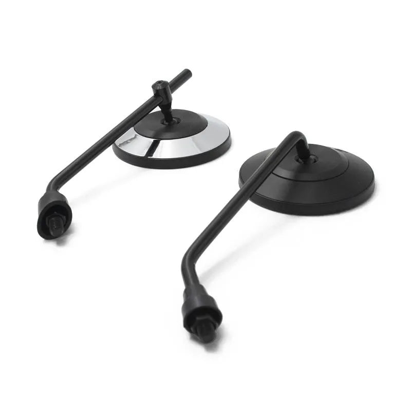 Retro motorcycle universal rearview mirror with ABS shell in black, 10mm thread